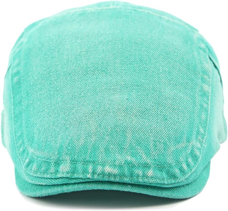 PTDTSHOU Newsboy Cap for Men Adjustable Flat Ivy Gatsby Cabbie Driving Hat Breathable Denim Cotton Golf Cap - Image 3